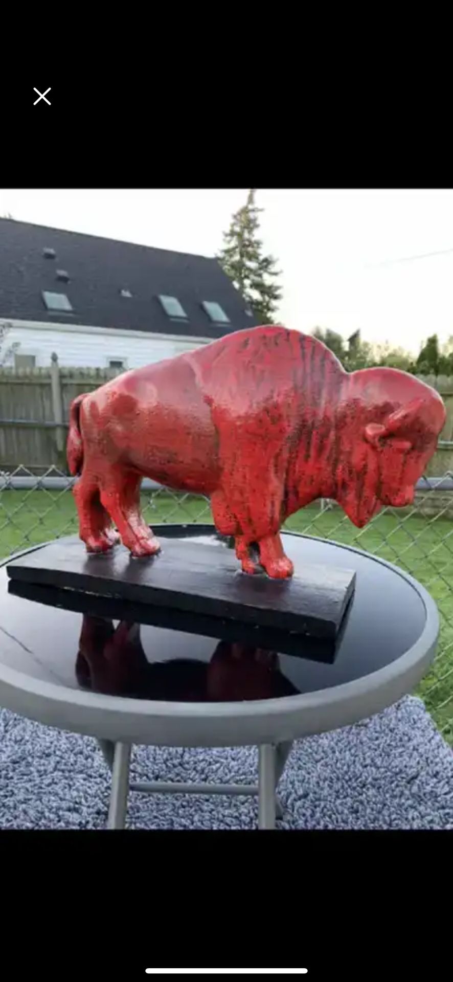 The Red Buffalo Sculpture
