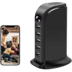 Hidden Camera Detector USB Charger Camera WiFi USB Hub Camera 1080P HD Wireless Security Cameras Indoor Nanny Cam with Motion Detection for Home Offic