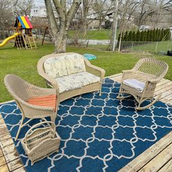 Outdoor Furniture - Patio Furniture - 4 Piece - Loveseat - Chairs - Wicker Set - Rocking Chair - Patio
