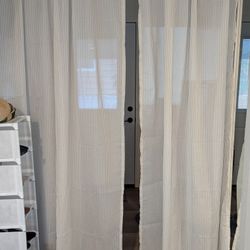 Curtains (White, Light filtering, 2 Panels) 