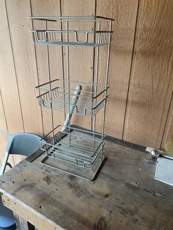 3 Tier Round Wire Shower Storage Tower Silver - Threshold™: Bathroom Organizer
