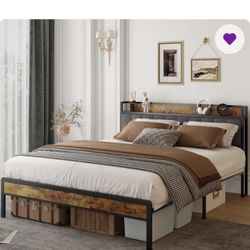 Queen Linen Upholstered Kewarra Bed Frame with Wood Slats