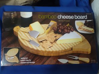 Bamboo Cheese Board Set with Tools.