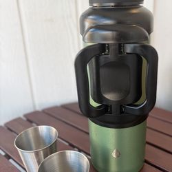 TAL Ranger Green Insulated Water Bottle with Two Stainless Steel Cups