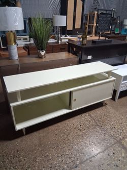 Mid Century Modern TV Stand for TVs up to 65" Antique , 2-Door Console, 60" Wide(New)