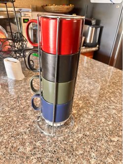Stackable cups with stand