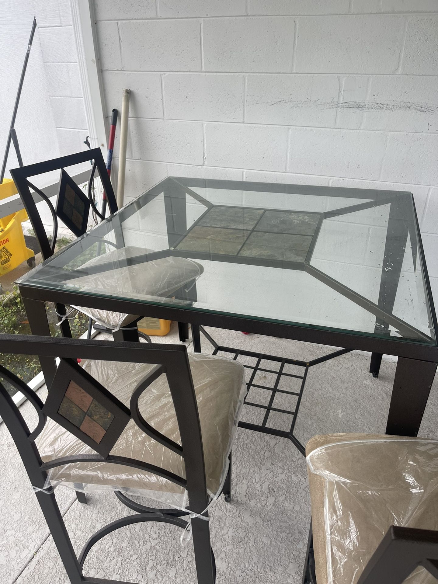 Table Four Chairs High