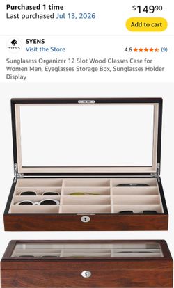Wood Display Case/Organizer 12 Slot glasses, accessories etc