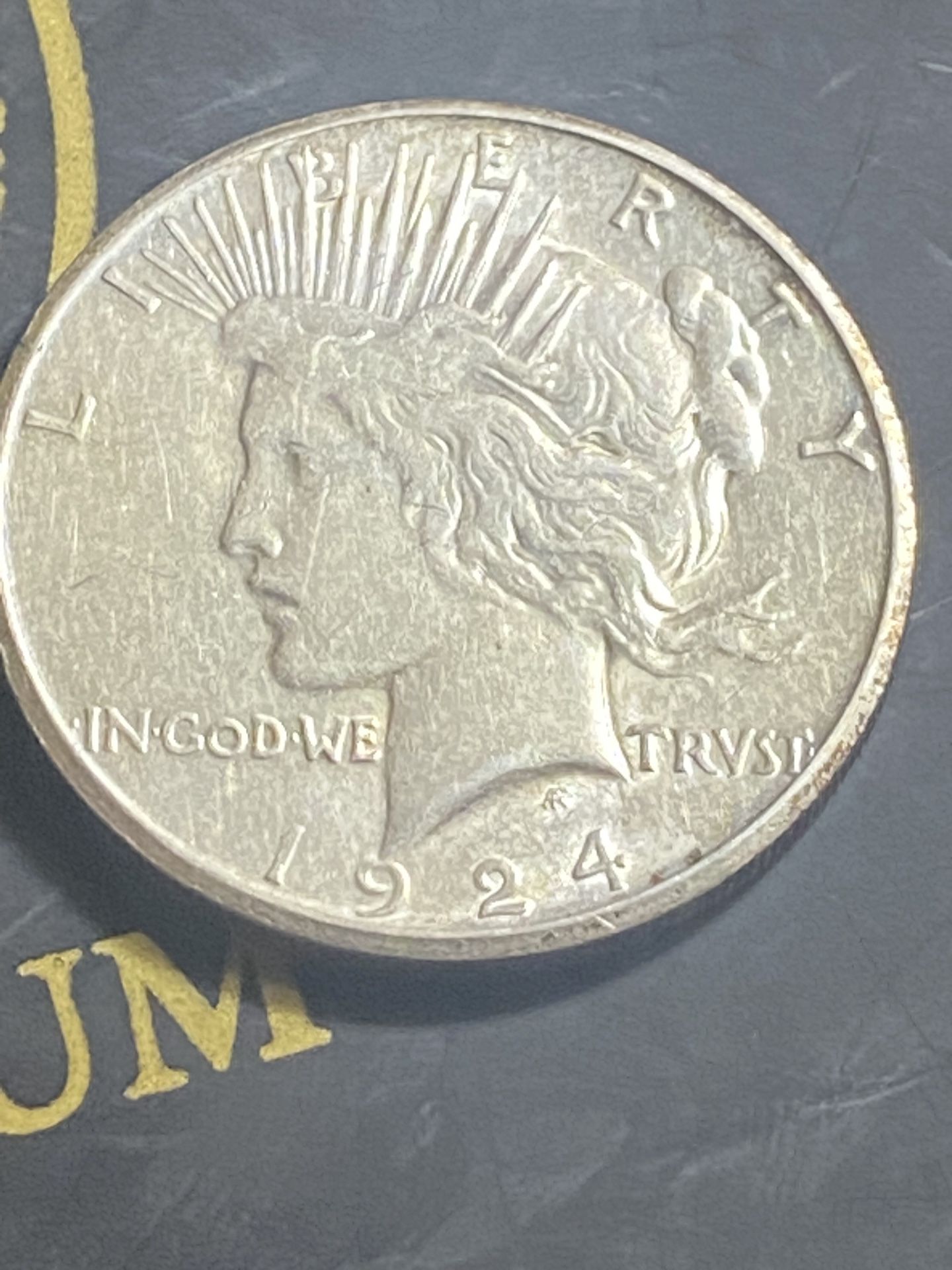 1924 S peace dollar almost AU very clean coin