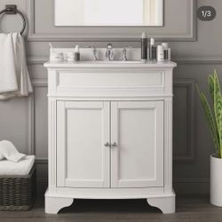 #27 Terryn 31 in. W x 20 in. D x 35 in. H Single Sink Freestanding Bath Vanity in White with White Cultured Marble Top