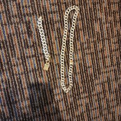 Men's Gold Plated Necklace & Bracelet, 70.00