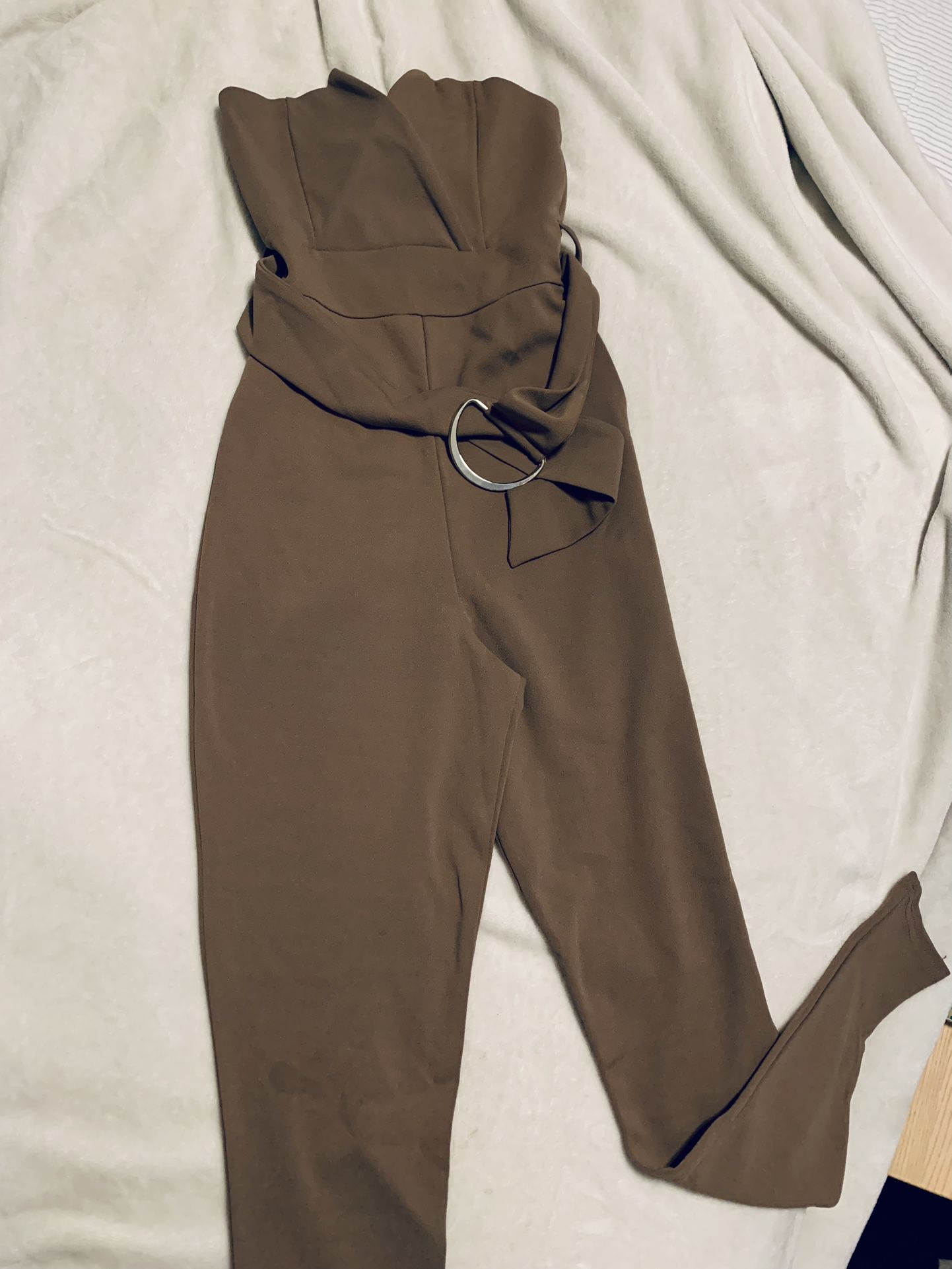 Stylish Brown Jumpsuit - Size S