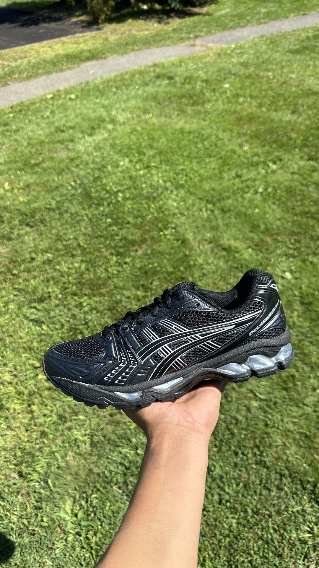 ASICS GE1-cayano 14 Black pure silver Size 8-9