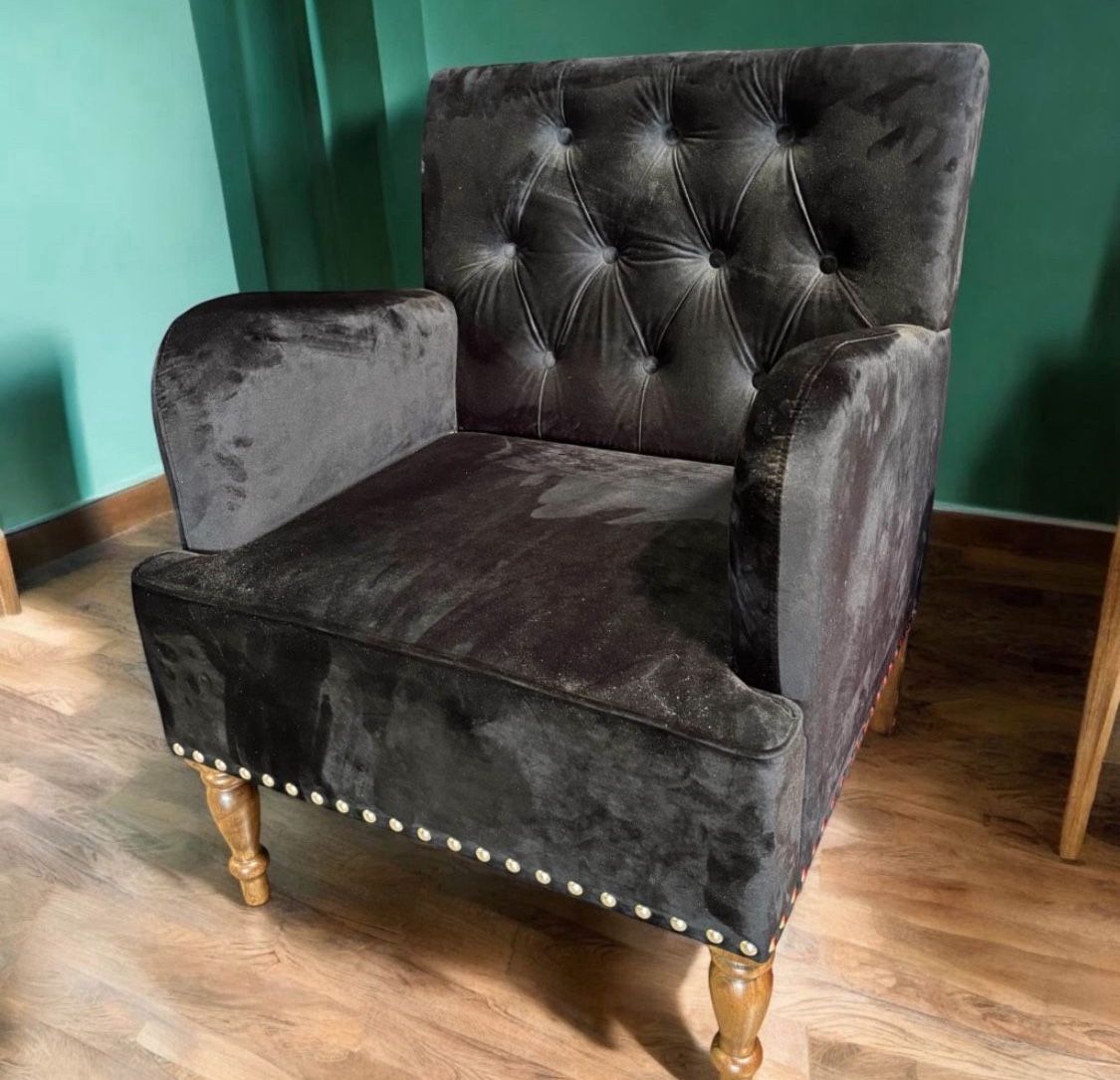 New Black Fabric Lounge Accent Arm Chair