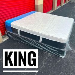 NEW Mattress King Size Plush Pillowtop With Box Spring // Offer  🚚