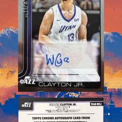 Walter Clayton Jr. 2025-2026 Topps Chrome Rookie Autograph - Utah Jazz/UF Gators