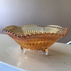 Vintage Jeanette Carnival Glass Luster Candy Dish