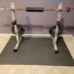 Olympic Barbell Wright Set 300lbs With Rack And Bar