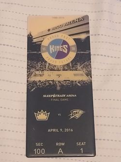 Sacramento Kings Last Game Sleep Train Arena Metal Ticket