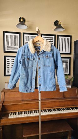 Kids Denim Jacket with Sherpa Collar