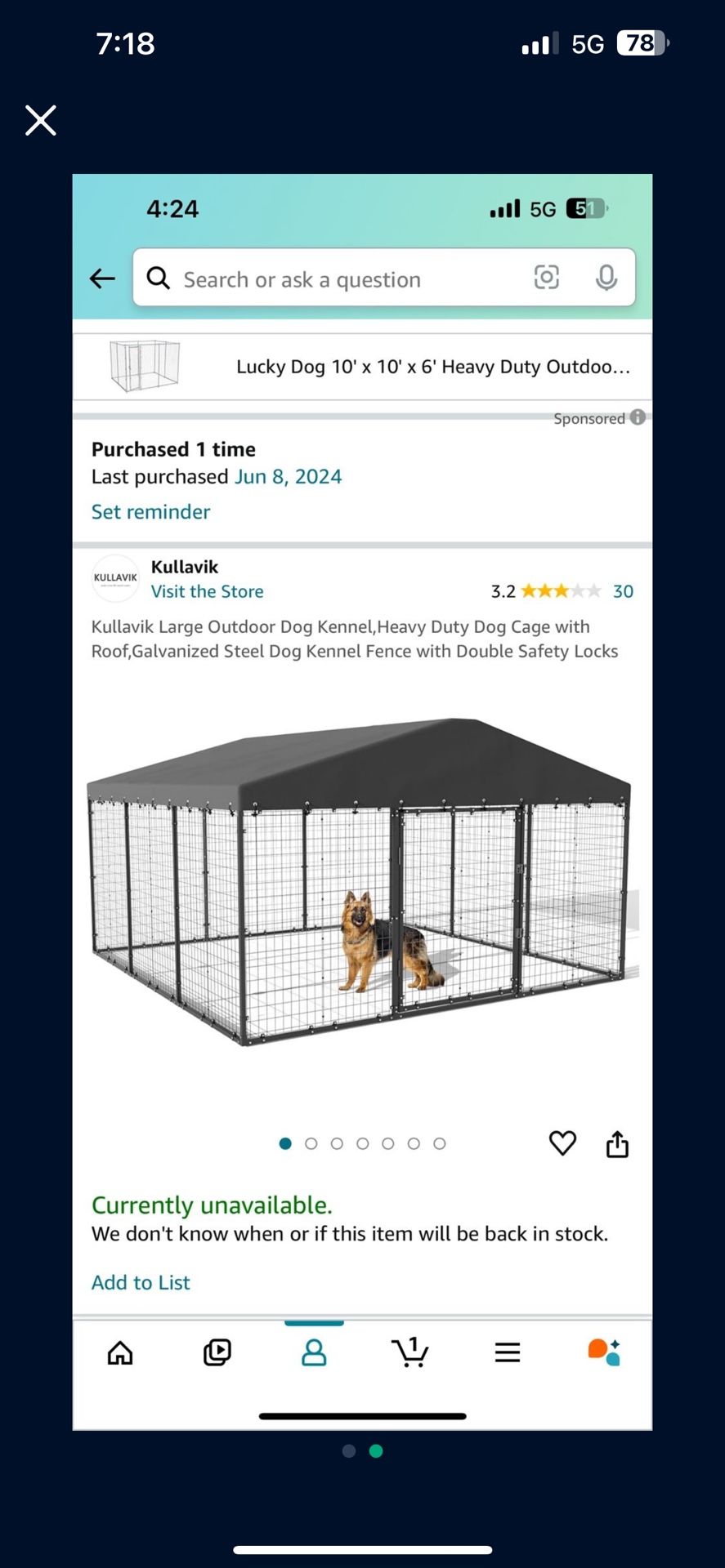 Kullavik 118"L x 118"W x 70.9"H Outside Dog