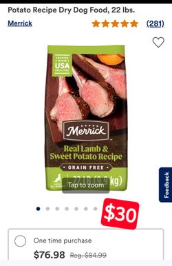 Merrick Real Lamb & Sweet Potato Dry Dog Food 22 lbs