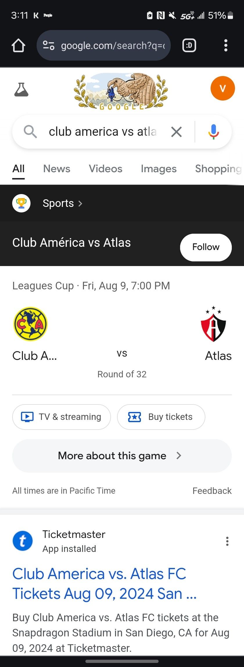 Club America Vs Atlas