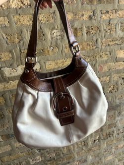 Vintage Coach white Leather Soho shoulder  Bag