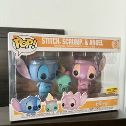 Funko Pop (stitch, Scrump & Angel)