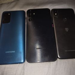 2 Samsung phones, 1 T-Mobile Revv L4 