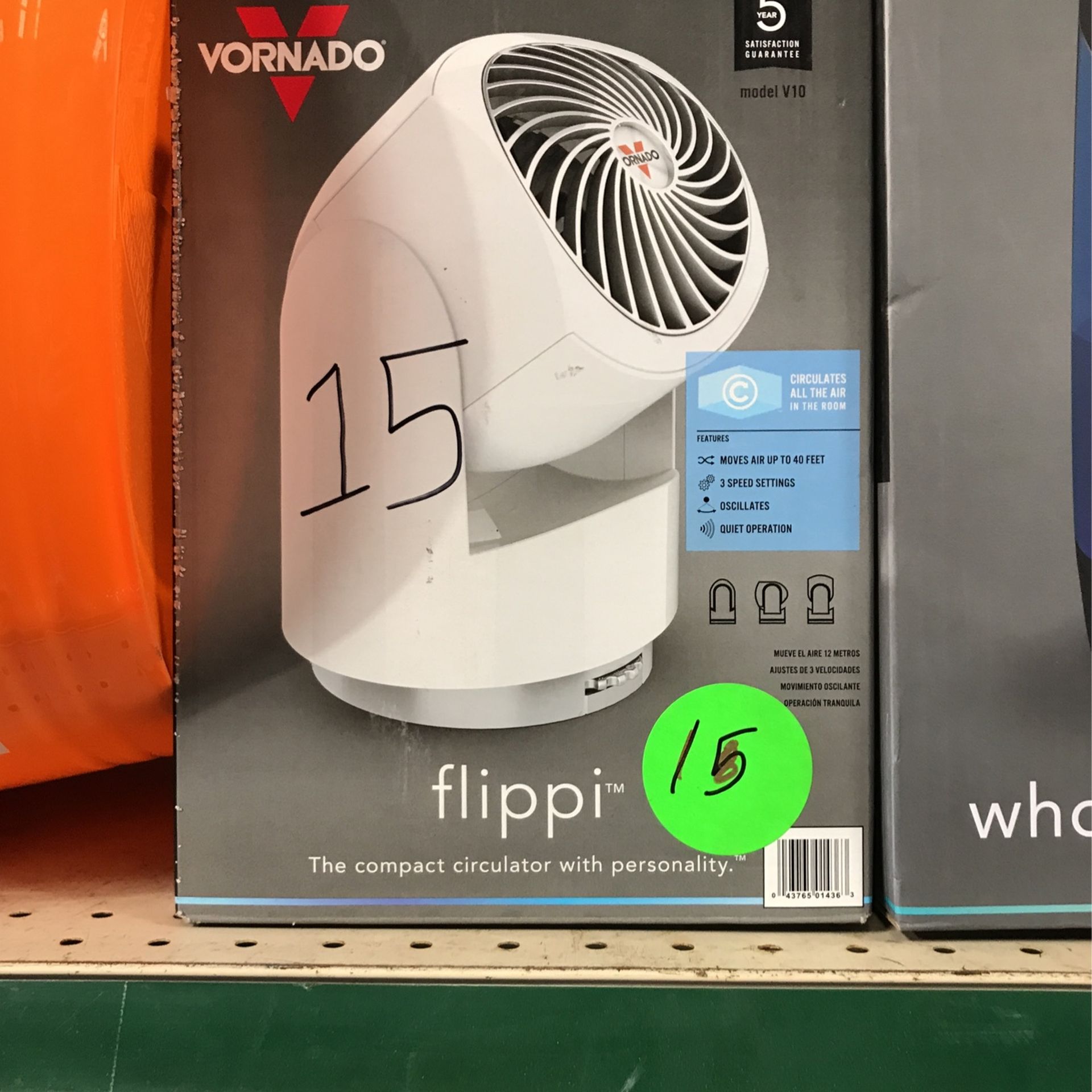 Vornado Flippi V10 Personal Air Circulator Fan, White