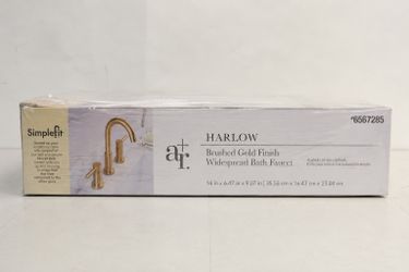 NEW Allen + Roth Harlow Brushed Gold Widespread Bathroom Faucet – Factory Sealed
