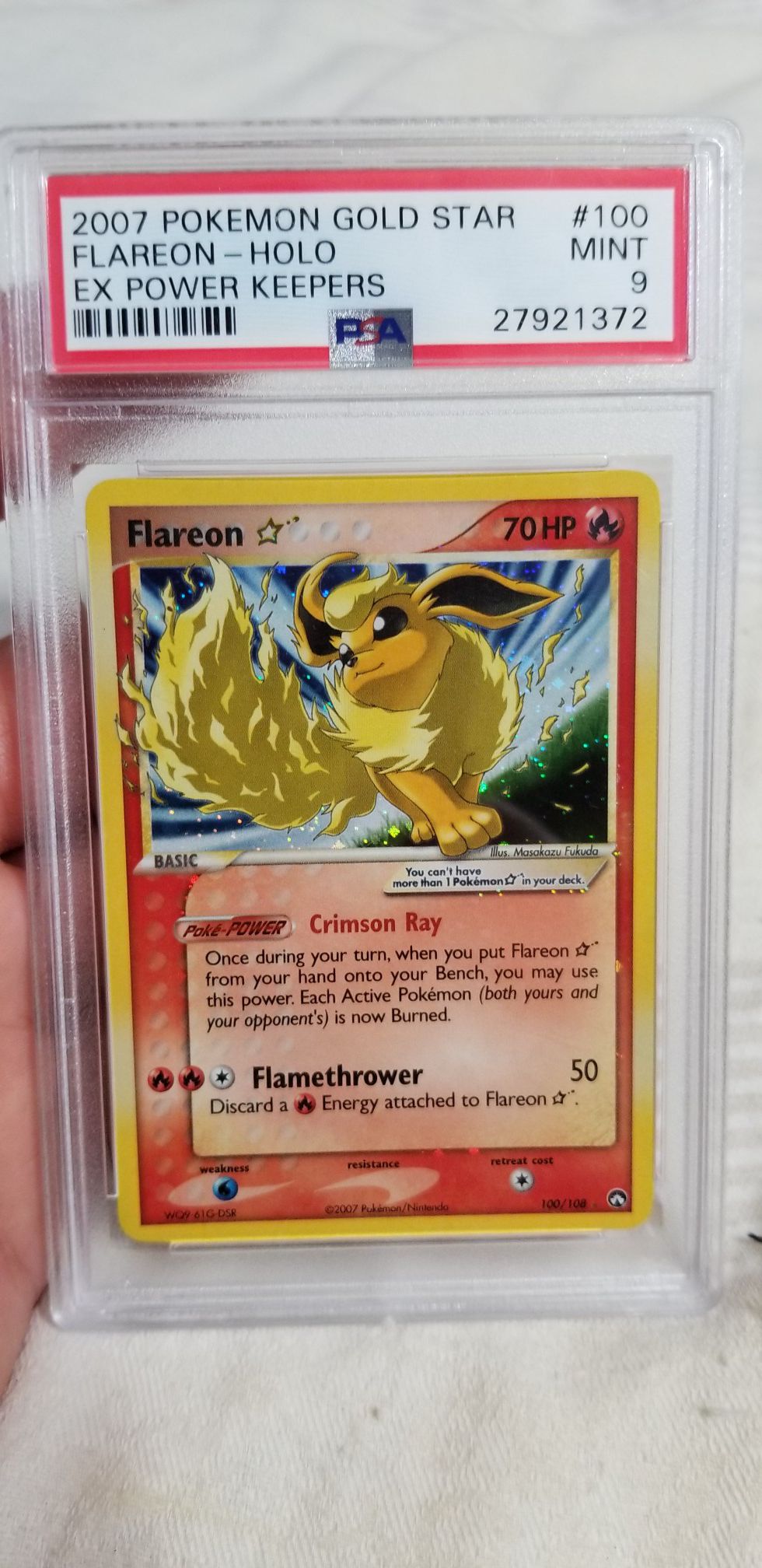 Pokemon Card Gold Star Flareon Power Keepers PSA 9