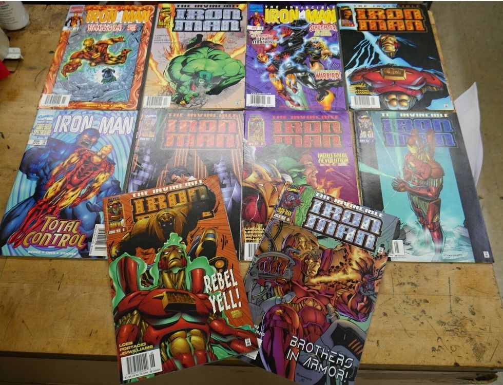 LOT 10 MARVEL COMIC BOOKS IRON MAN NOV #10 ; DEC 96 #2; JAN #12; JAN 97 # 3; FEB #13; MAR 97 #5; APR 97 #6 ;MAY 97 #7 ;JUNE 97 #8; JULY 97 #9 1747399