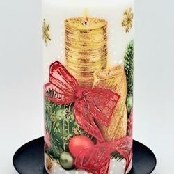 Christmas Candle for CHRISTMAS 6"- tall, Unscented 