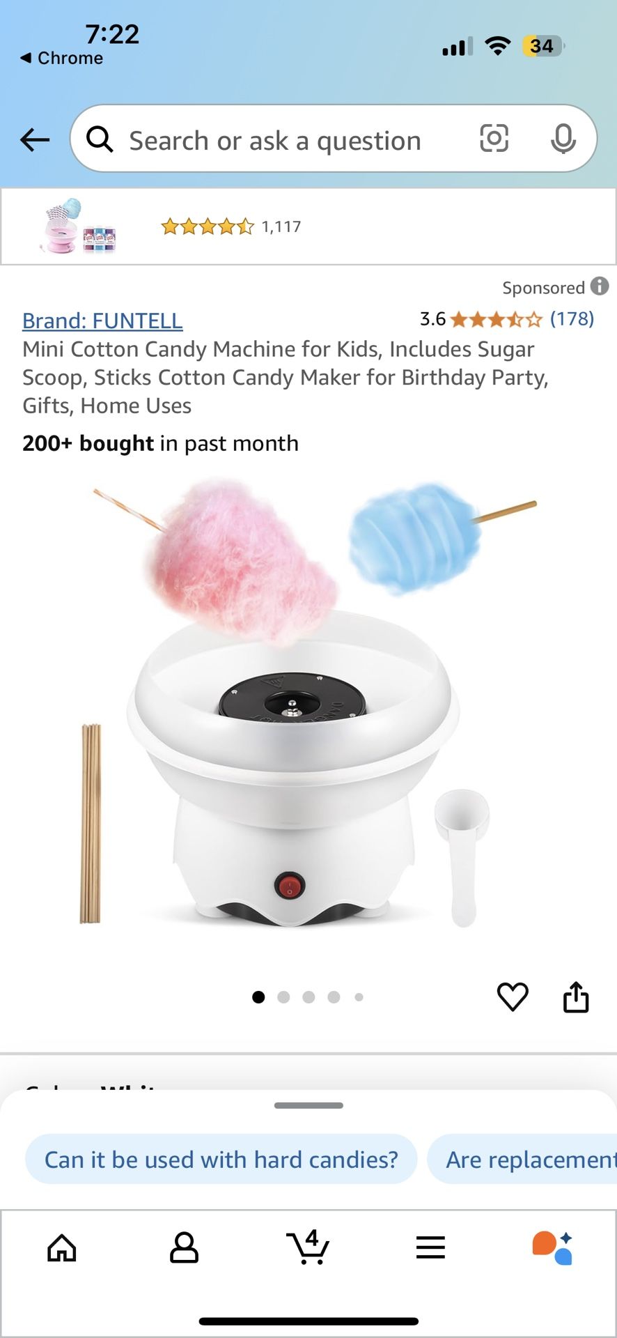 Brand-new product! Make cotton candy at home with ease—no bulky packaging, just a more affordable price. All accessories included!