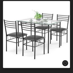 Glass Top Dining Table 