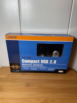 Linksys Model USB200M Compact USB 2.0 Network Adapter New Sealed In Box Cisco