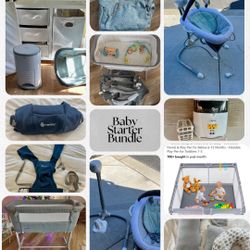 Baby Newborn Bundle Lot Bassinet Changing Table Play Pen