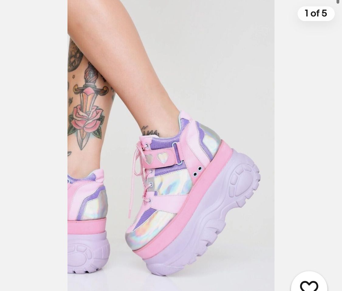 Rave Boots Holographic Demonia Iridescent Lace Up Platform Boots