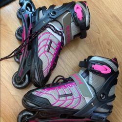 Rollerblades adjustable size 5-8, fit shoe size 5, 6, 7, 8