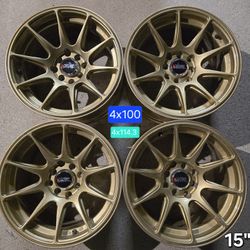 N281 XXR 527 Gold Multi Spoke Wheels 15 inch Wheels