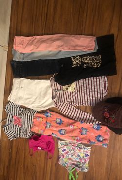 Gap pants size 6-8 , pijama shirts , swim shirts , and benie