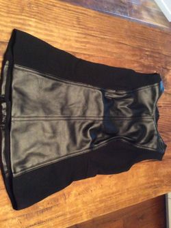 FAUX LEATHER TOP, TOP SIZE 4. NEW WITH TAGS. BLACK HOUSE WHITE MARKET