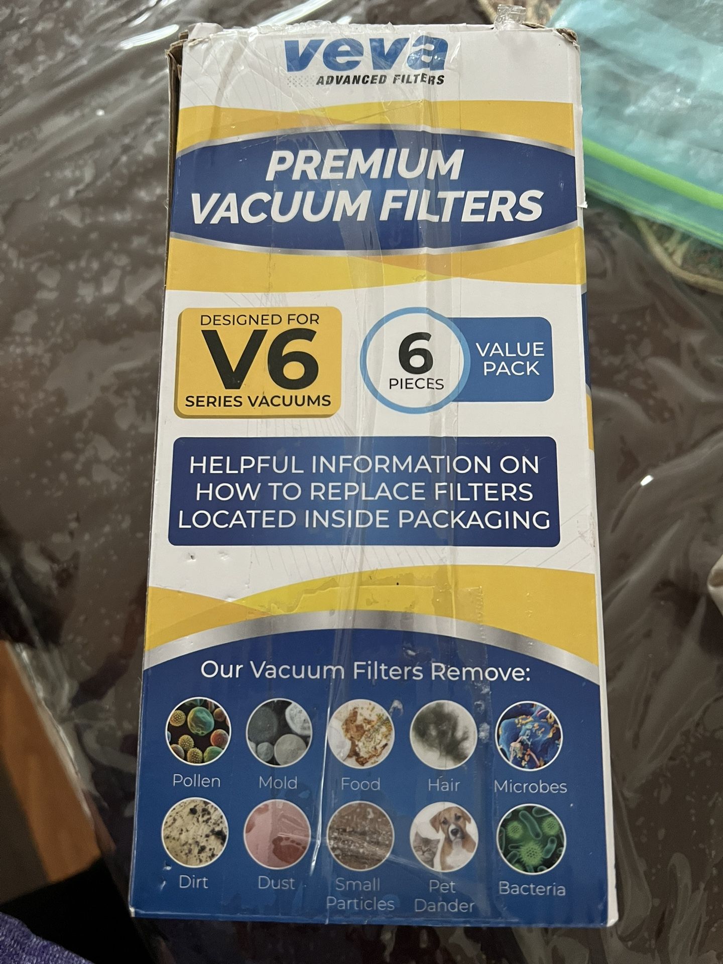 VEVA 6-Pack Premium Vacuum Filters Set - Compatible with Dyson V6 Absolute Vacuums, 3 Pre-Filters & 3 HEPA Filters for Enhanced Air Quality & Suction 