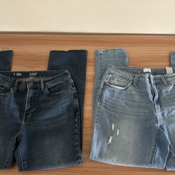 Ana High-Rise Vintage Boot & Time and Tru Distressed Jeans Sz 8