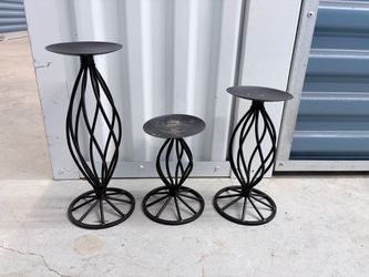 3 Black Metal Spiral Candle Holders – Farmhouse Home Decor