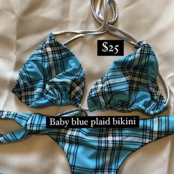 Blue Plaid Bikini 