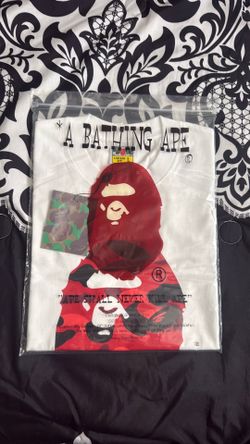 BAPE A Bathing Ape Color Camo Ape Head T-Shirt White Red Camo