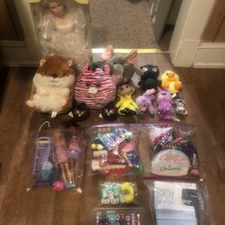 Girls Dolls, Stuffed Animals, Toys & Fashion Bundle